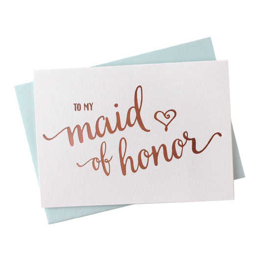 Foil To My Maid of Honor Wedding Thank You Card from Bride