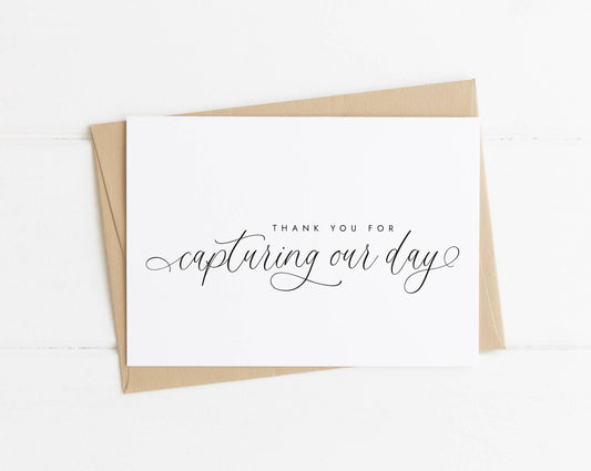Thank You For Capturing Our Day Wedding Card