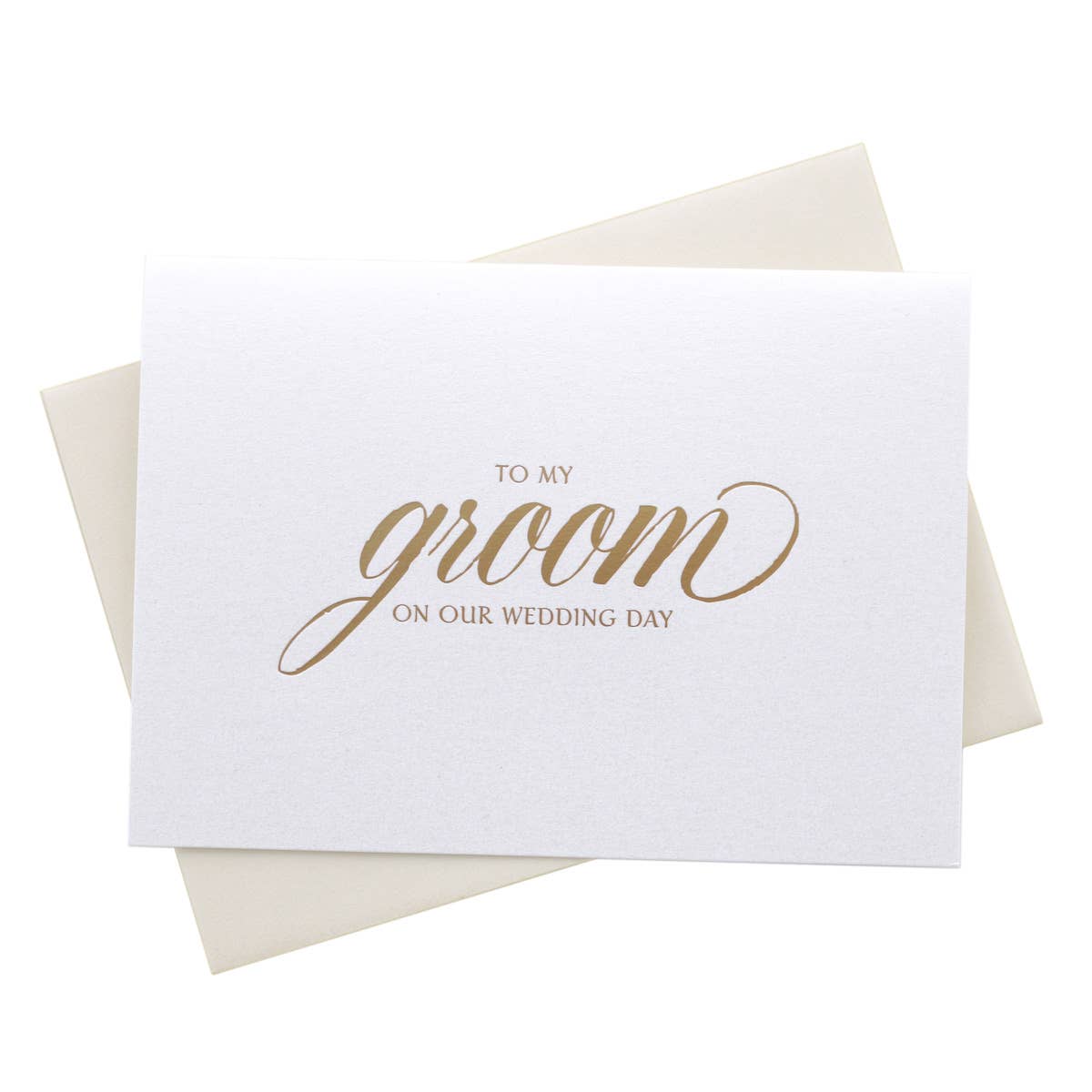 Gold Foil Card to My Groom on Our Wedding Day