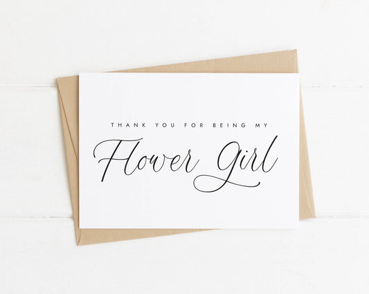 Simple Thank You For Being My Flower Girl Card