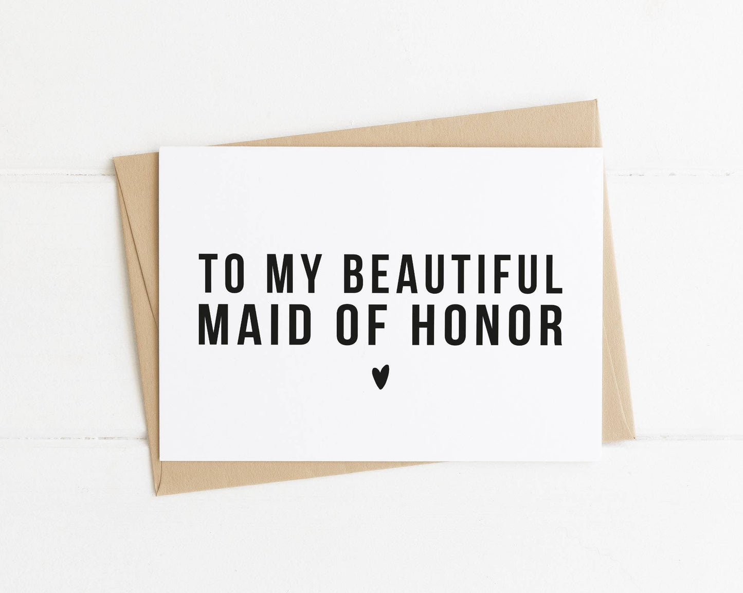 To My Beautiful Maid Of Honor Wedding Day Card