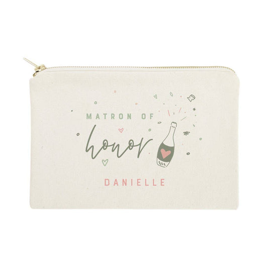 Personalized Name Champagne Travel Make Up Pouch