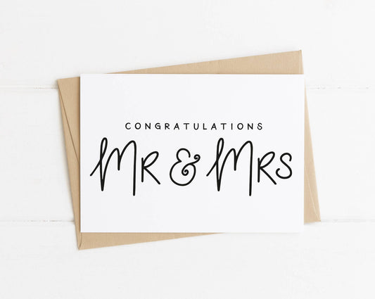 Congratulations Mr & Mrs Wedding Card